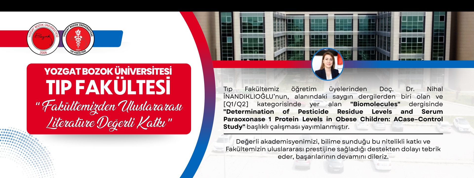 FAKÜLTEMİZDEN ULUSLARARASI LİTERATÜRE DEĞERLİ KATKI