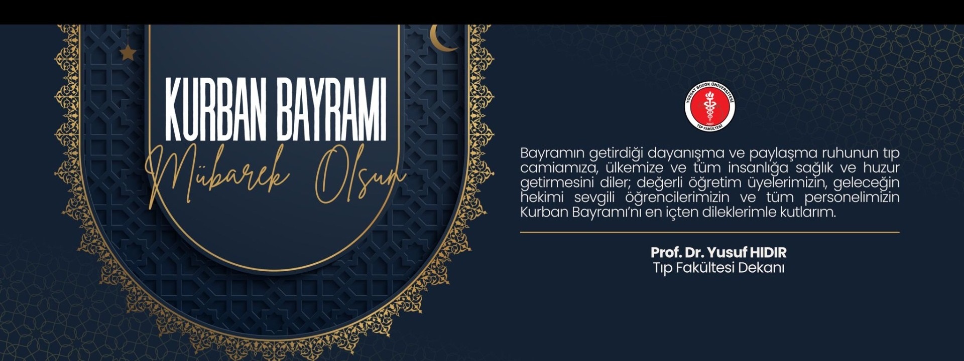 DEKANIMIZIN KURBAN BAYRAMI MESAJI