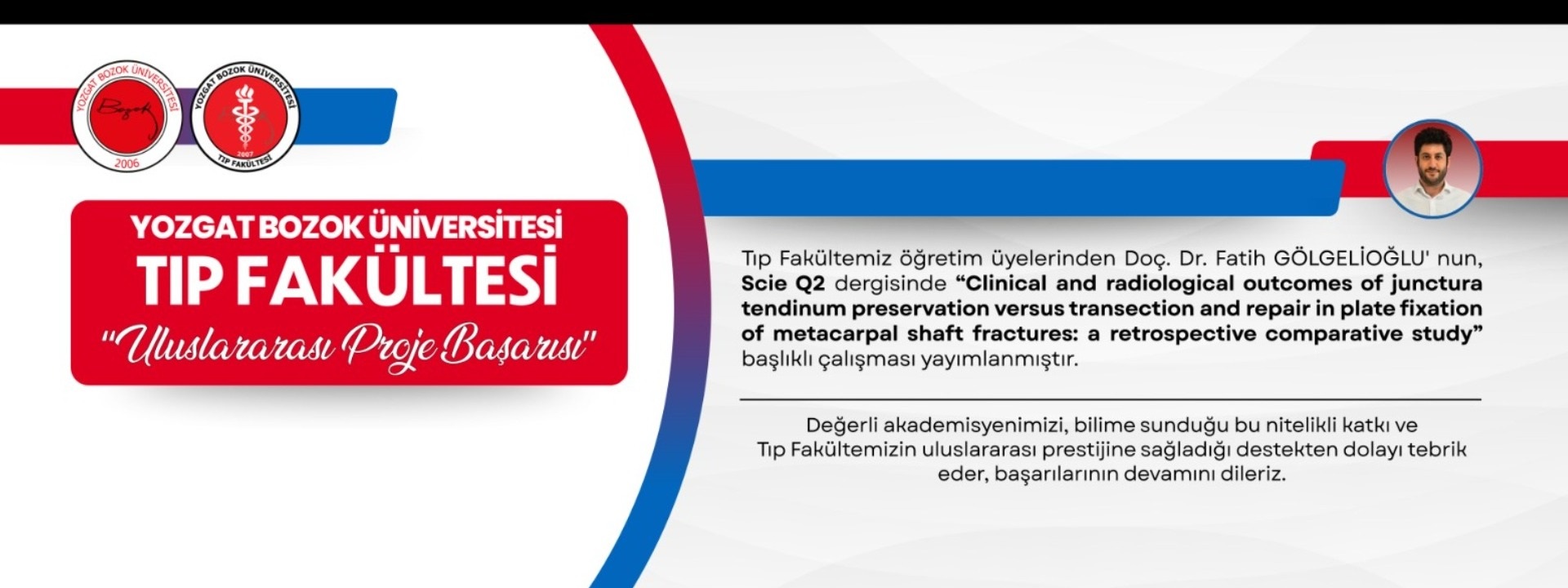FAKÜLTEMİZDEN ULUSLARARASI LİTERATÜRE DEĞERLİ KATKI