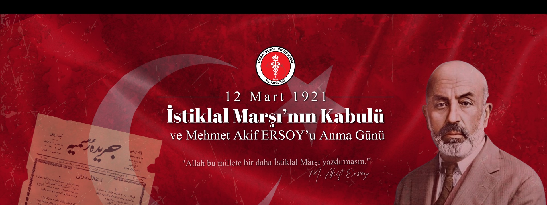 DEKANIMIZIN 12 MART İSTİKLAL MARŞININ KABULÜ MESAJI