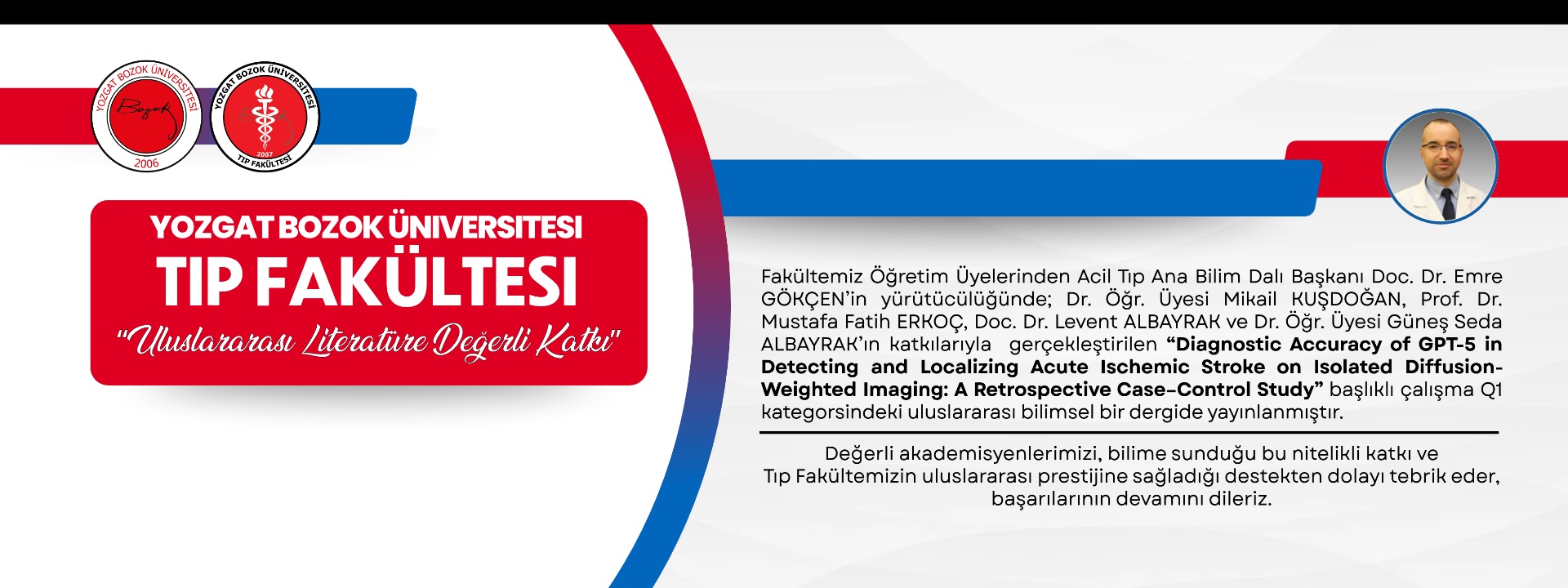 FAKÜLTEMİZDEN ULUSLARARASI LİTERATÜRE DEĞERLİ KATKI