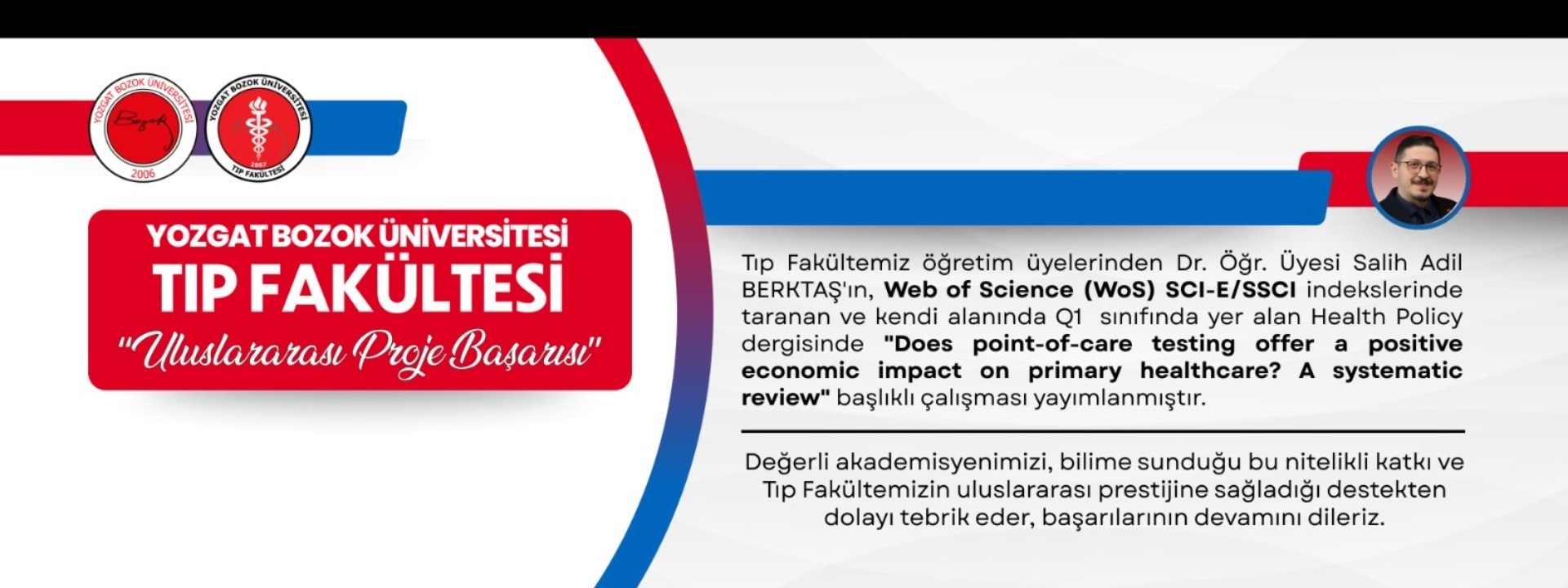 FAKÜLTEMİZDEN ULUSLARARASI LİTERATÜRE DEĞERLİ KATKI